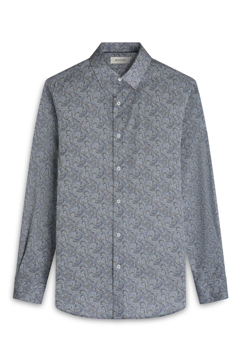 Julian Shaped Fit Paisley Stretch Cotton Button-Up Shirt, Alternate, color, TAUPE