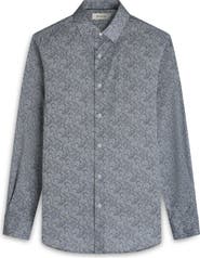 Bugatchi Julian Shaped Fit Paisley Stretch Cotton Button-Up Shirt