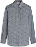 Bugatchi Julian Shaped Fit Paisley Stretch Cotton Button-Up Shirt