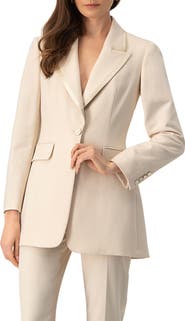 IVONNE Tailored Blazer With Satin Lapel