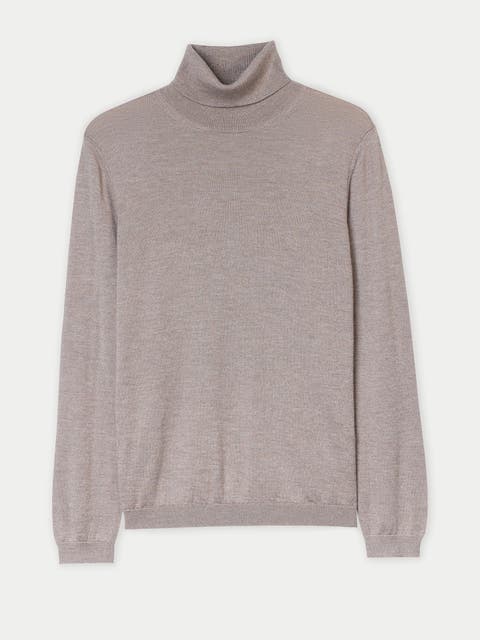Cashmere Silk Turtleneck Sweater