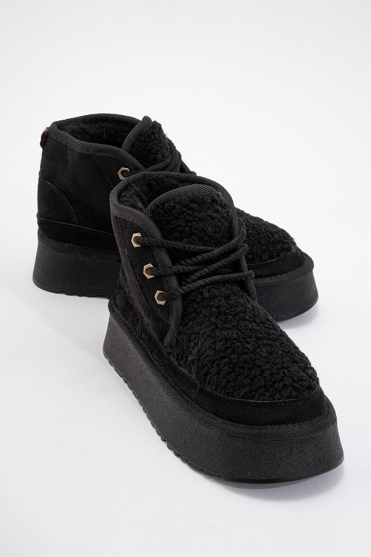 Prologue Shoes Tyson Lace Up Boot, Main, color, Black Suede Faux Leather