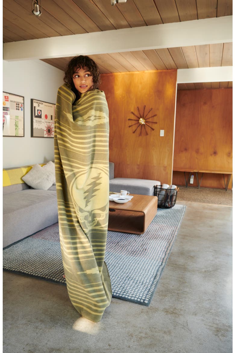 Jammer Fleece Blanket, Alternate, color, MOSS