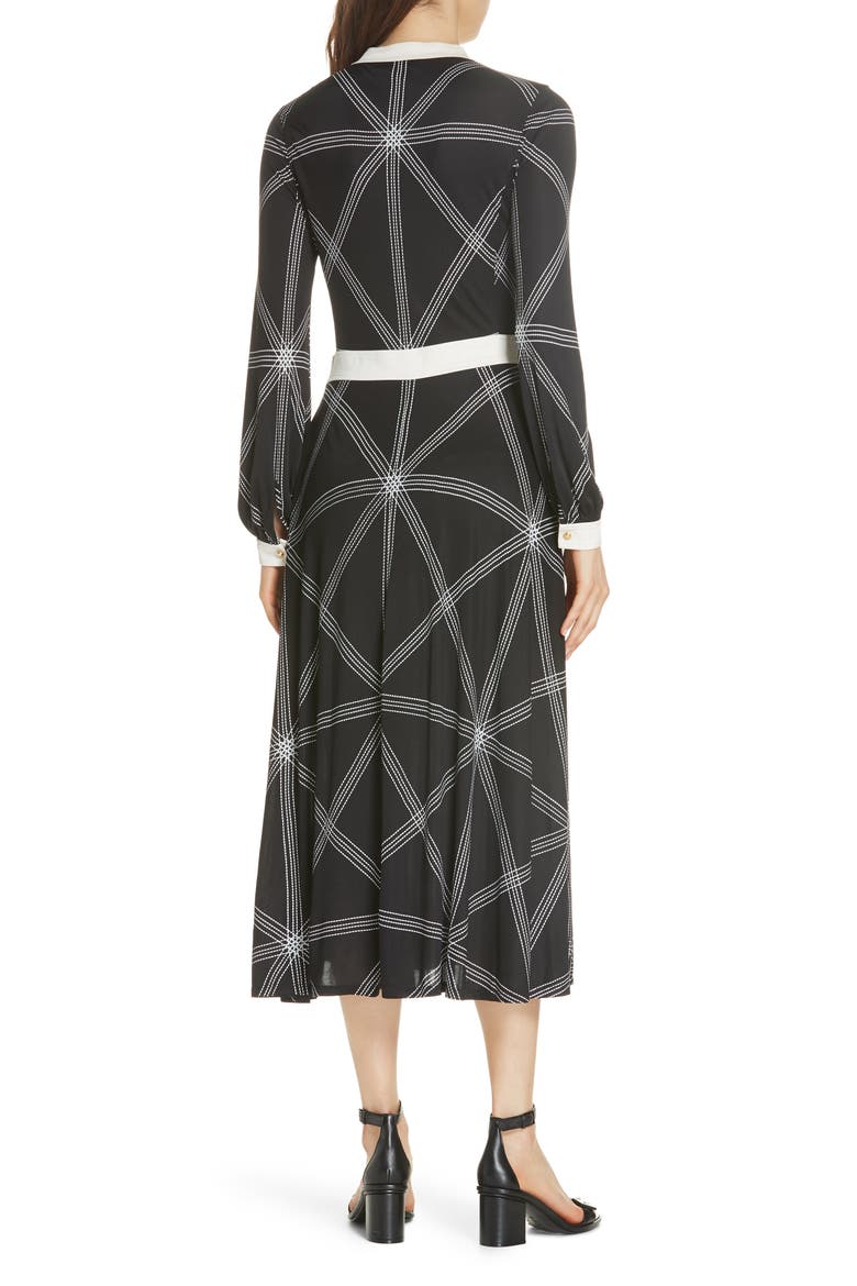 Anja Midi Dress, Alternate, color, BLACK DIAMOND STITCH