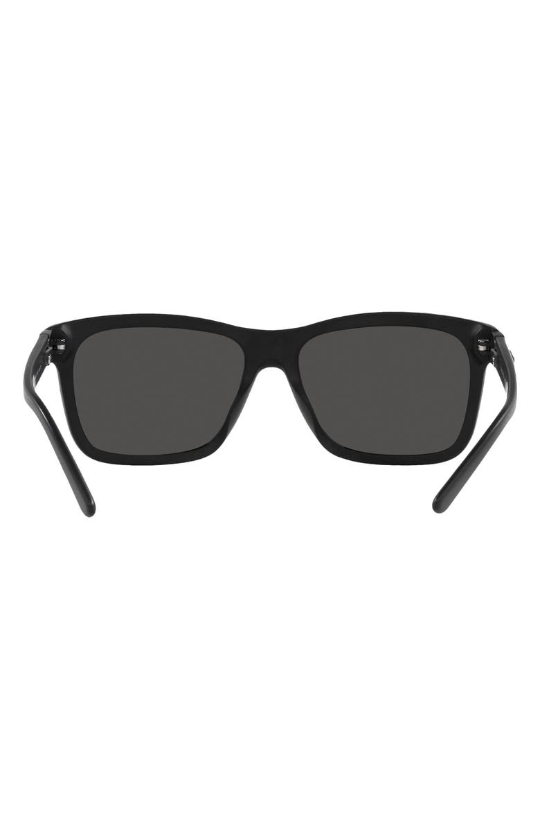 Ralph Lauren 57mm Rectangular Sunglasses, Alternate, color, Matte Black / Dark Grey