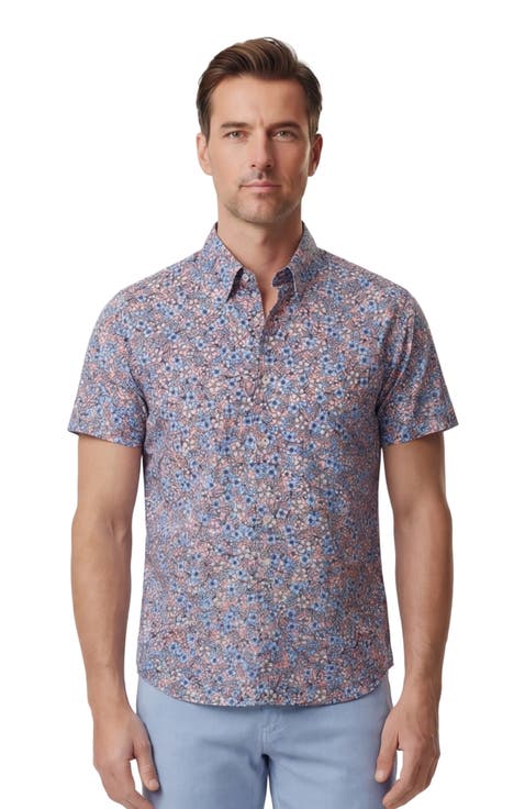 Floral Field Mens Printed Button Up Shirt