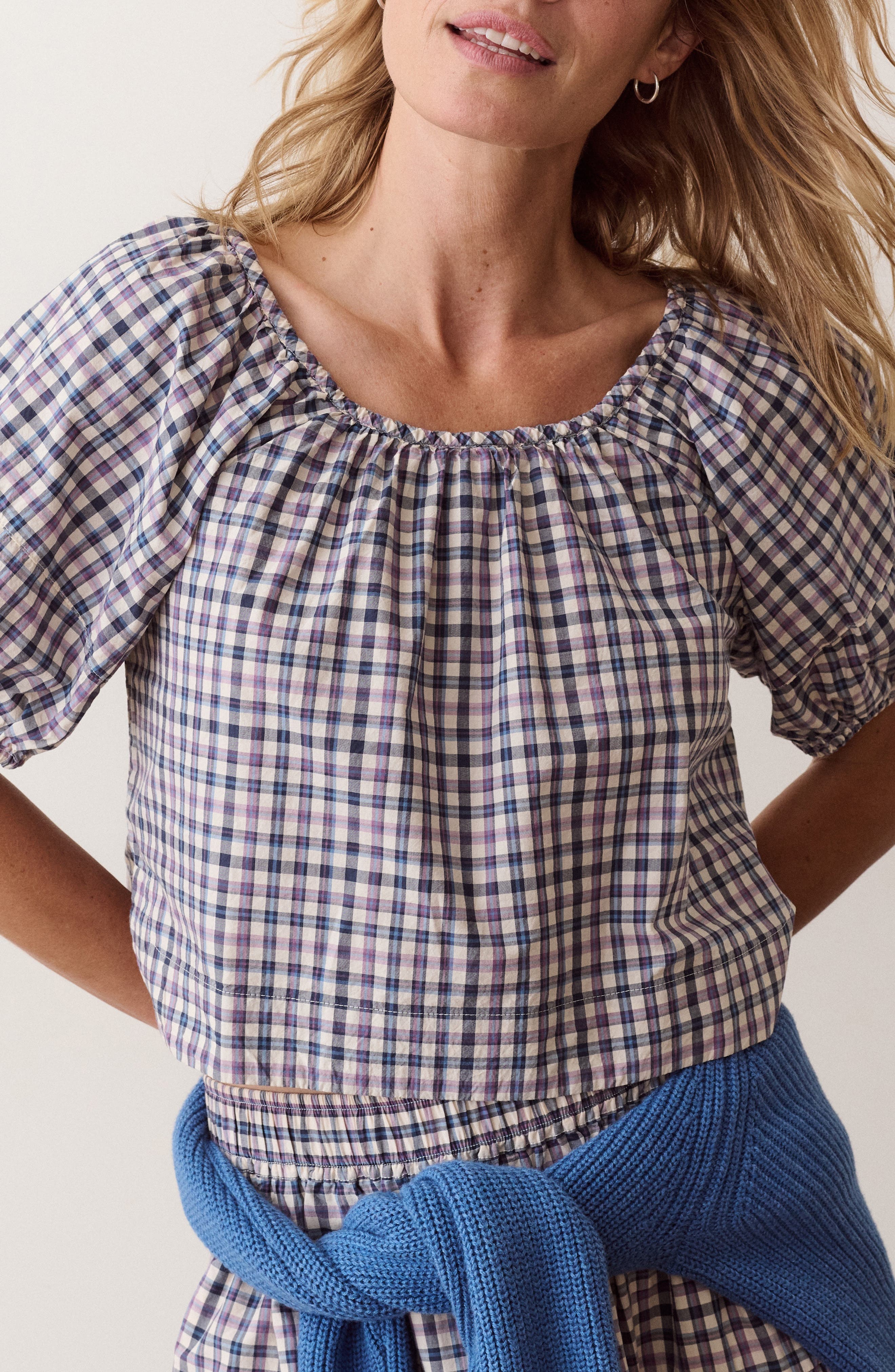 selected BLUE AND LAVENDER PLAID