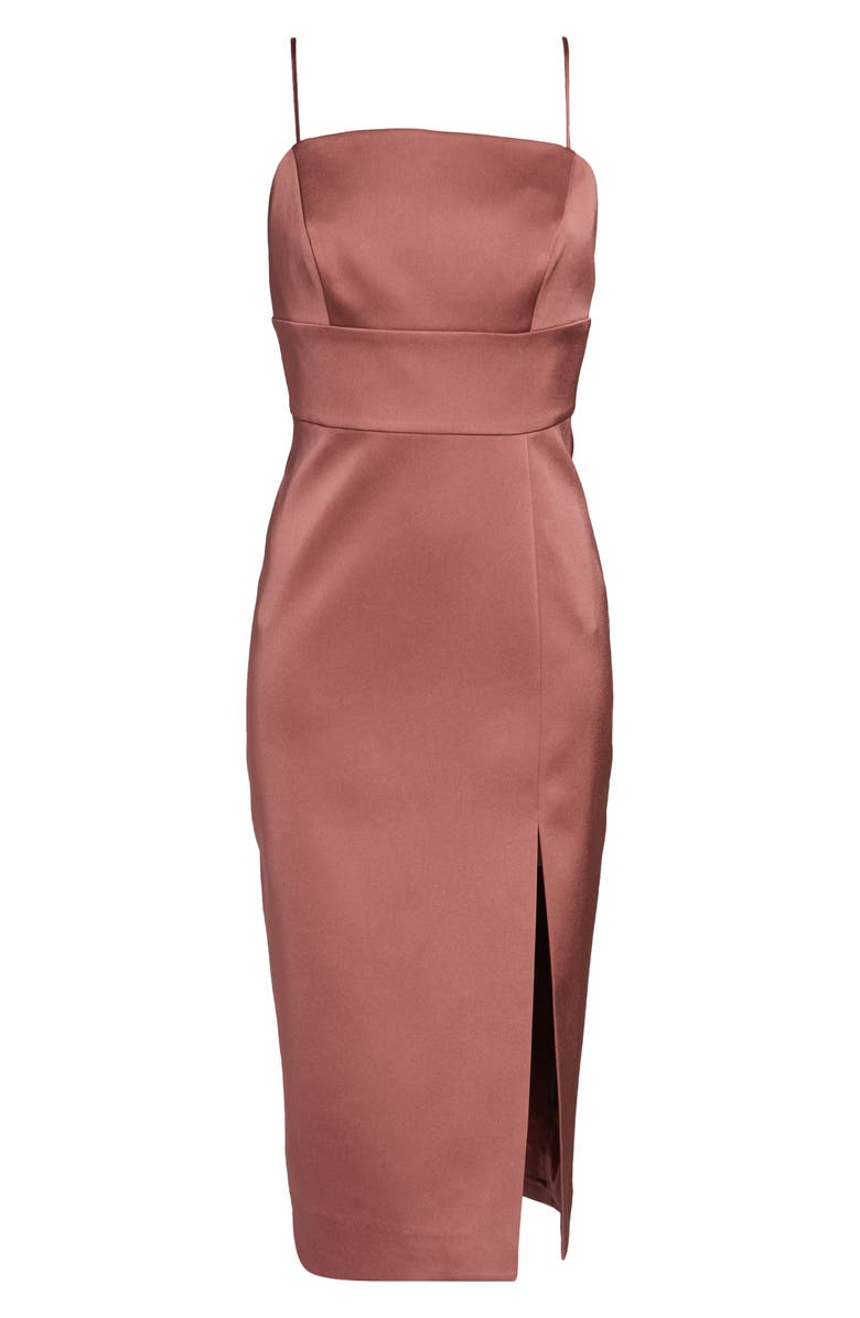 Ever New Bonded Satin Midi Dress, Alternate, color, 