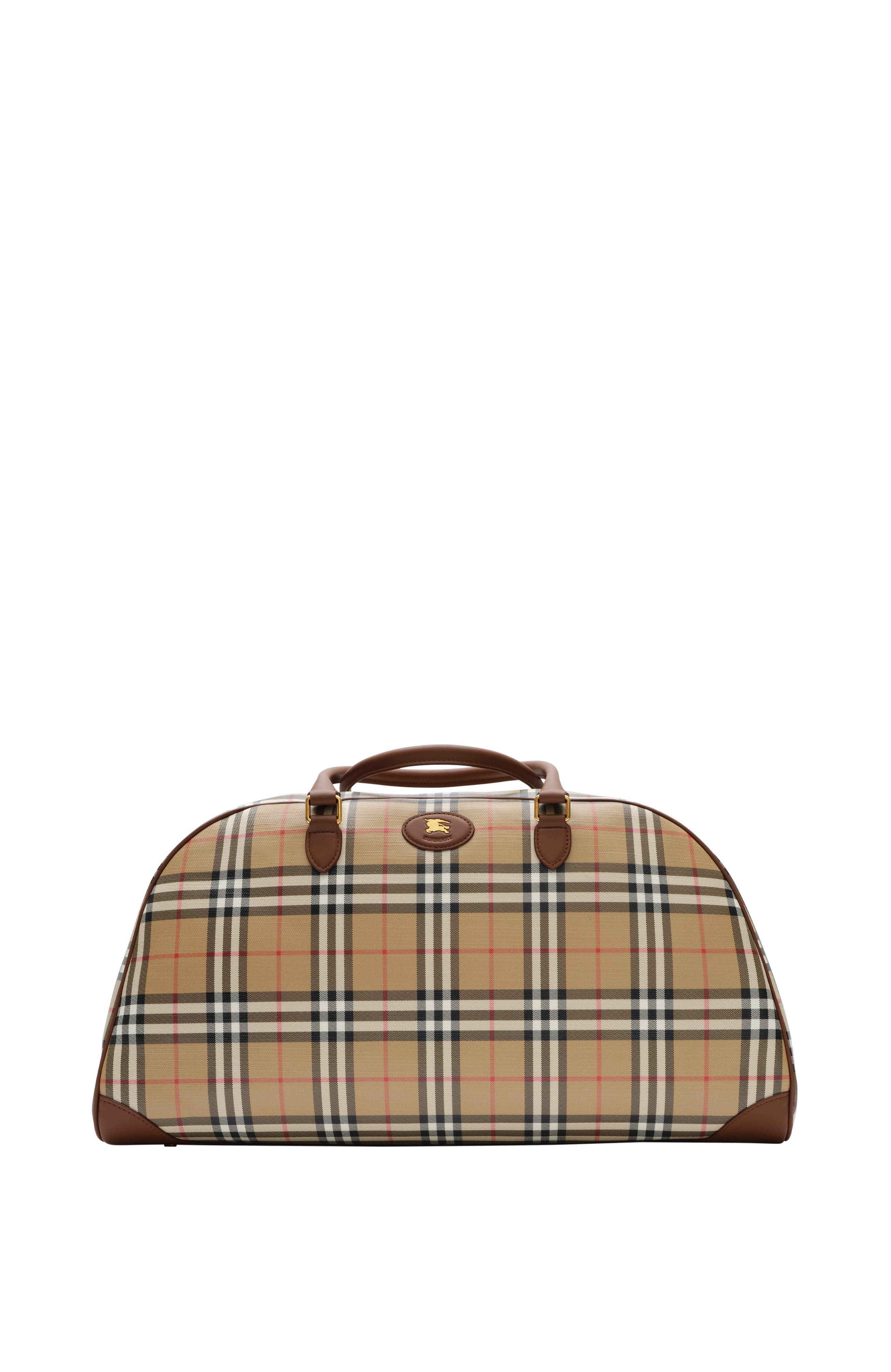 Burberry Check Holdall, Main, color, Archive Beige