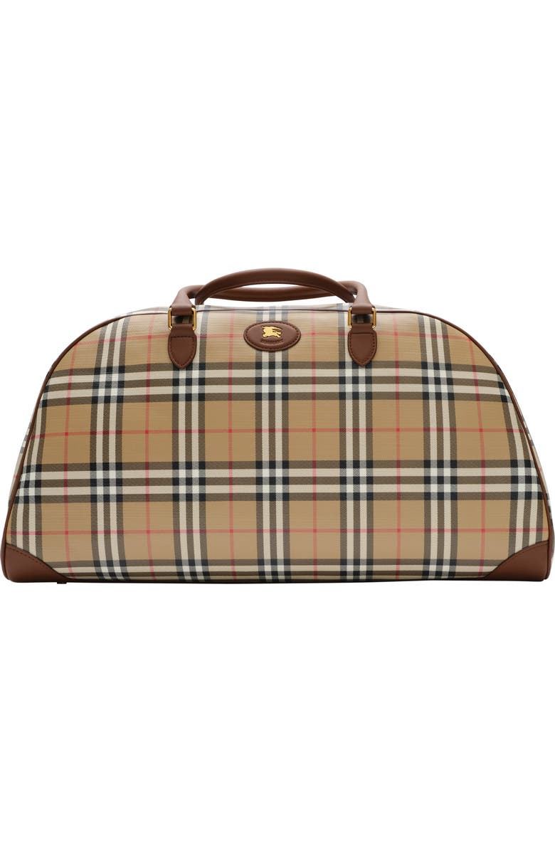 Burberry Check Holdall, Main, color, Archive Beige