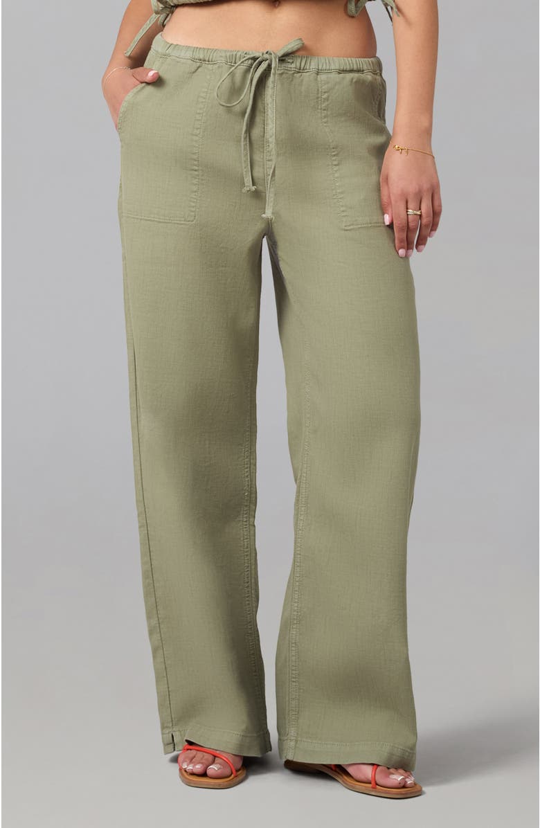 Lola Denim Remy Mid Rise Wide Leg Jeans, Main, color, Worn Sage