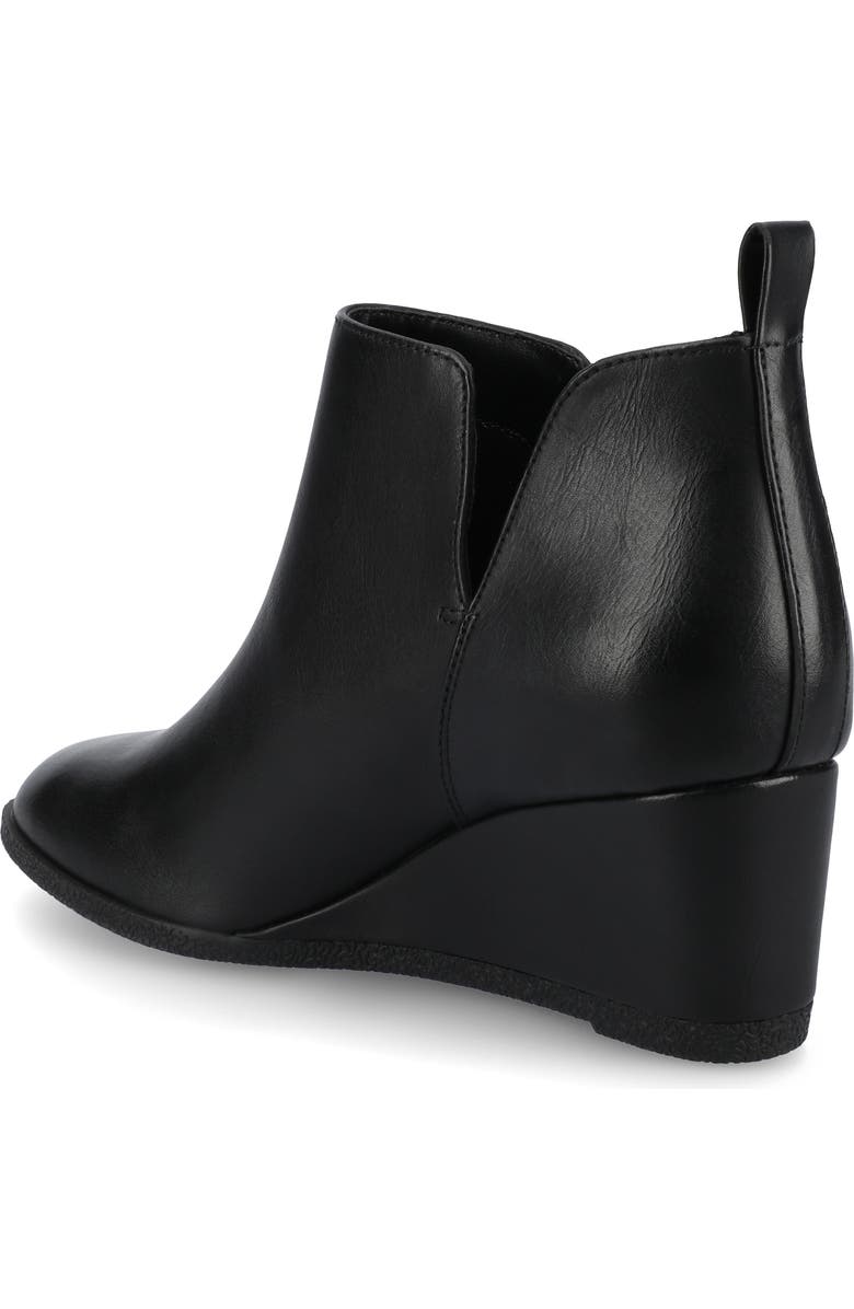 Journee Collection Mylee Perforated Wedge Bootie, Alternate, color, Black Pu