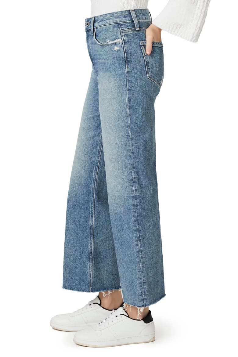Leenah Raw Hem High Waist Ankle Wide Leg Jeans, Alternate, color, STRYBKDIST