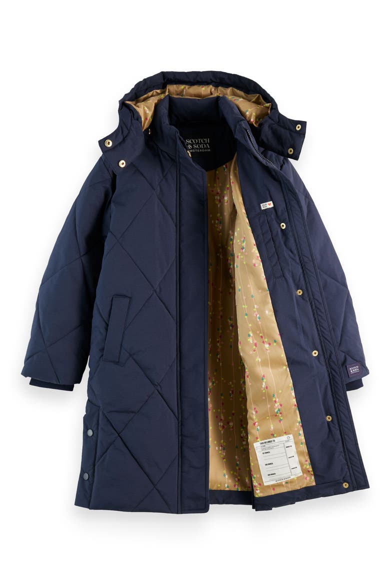 Kids' Insulated Hooded Puffer Coat, Alternate, color, SKY CAPTAIN