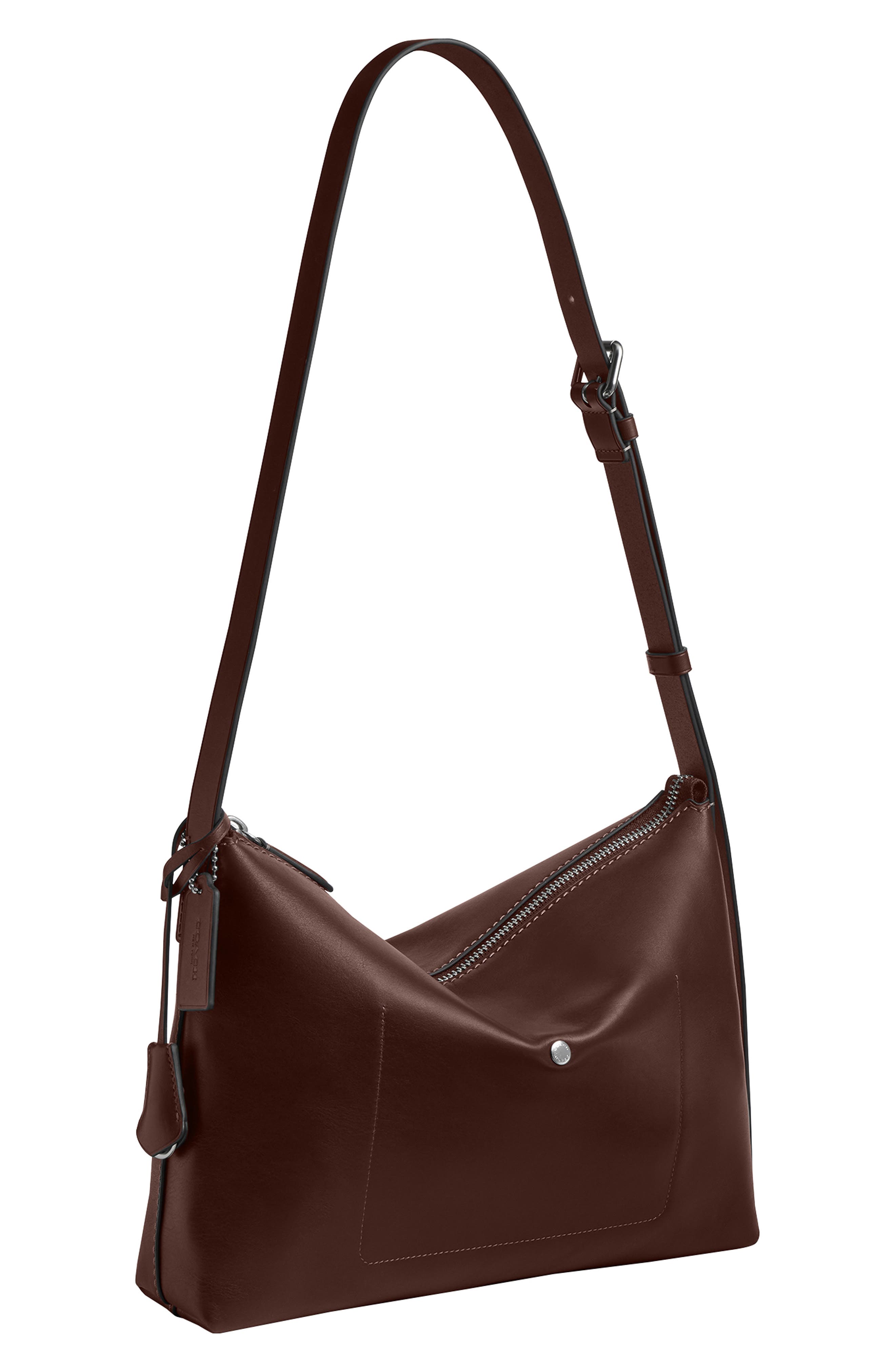 COACH Mott Leather Messenger Bag, Alternate, color, Maple