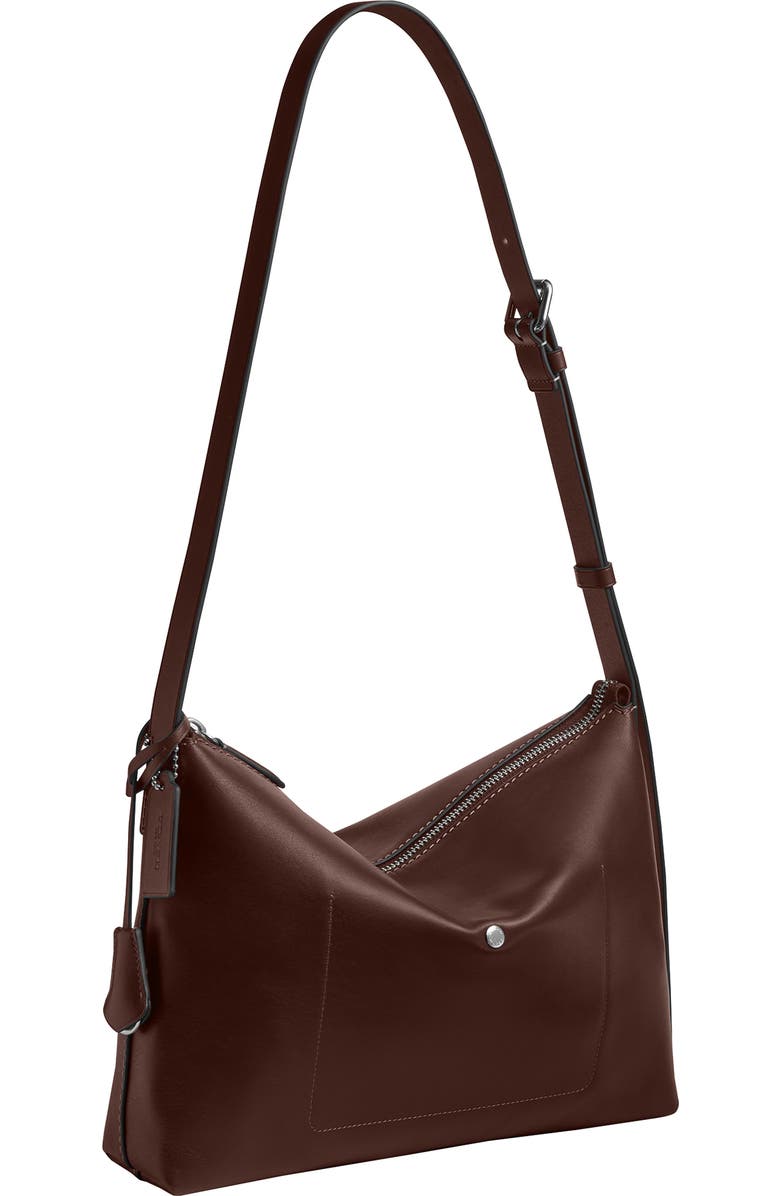 COACH Mott Leather Messenger Bag, Alternate, color, Maple
