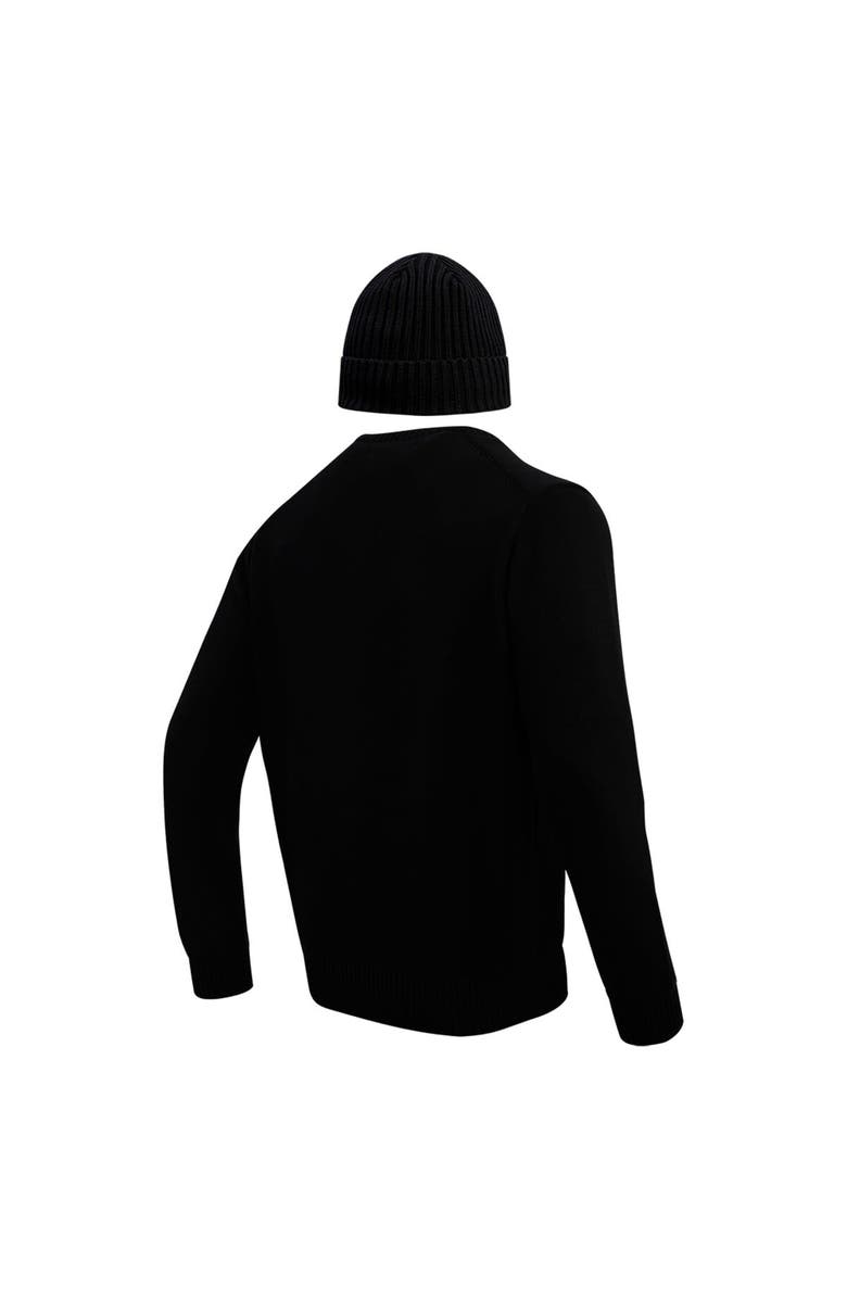 PRO STANDARD Men's Pro Standard Black Green Bay Packers Crewneck Pullover Sweater & Cuffed Knit Hat Box Gift Set, Alternate, color, Black