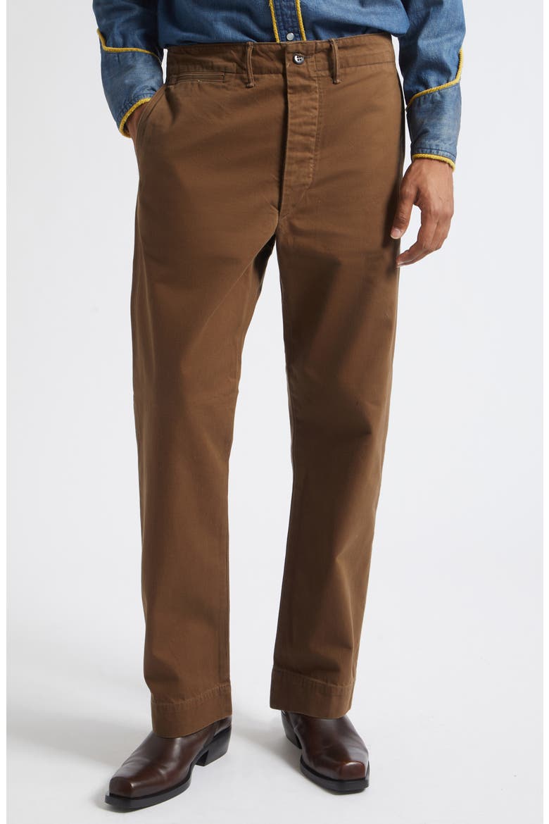 Cotton Twill Field Chino Pants, Main, color, DARK BROWN