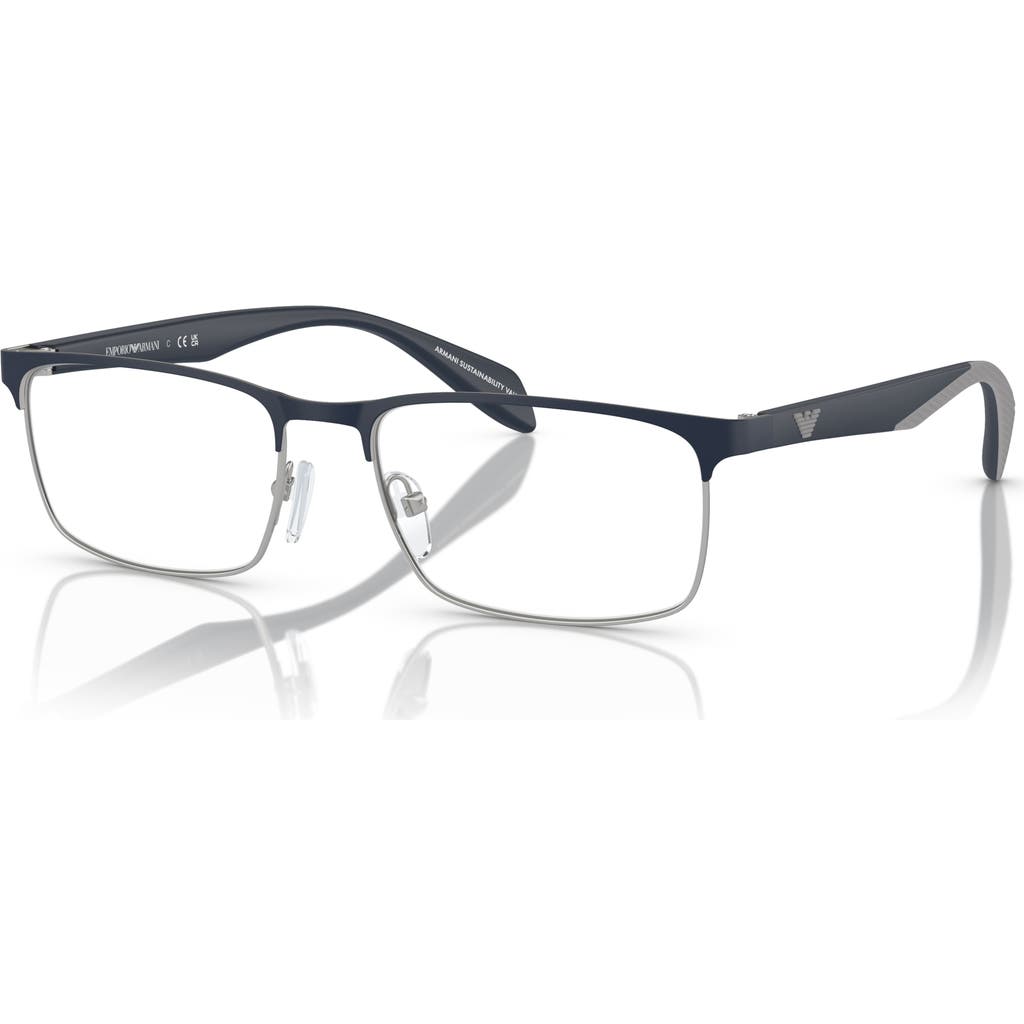 Emporio Armani 56mm Rectangle Optical Glasses In Multi