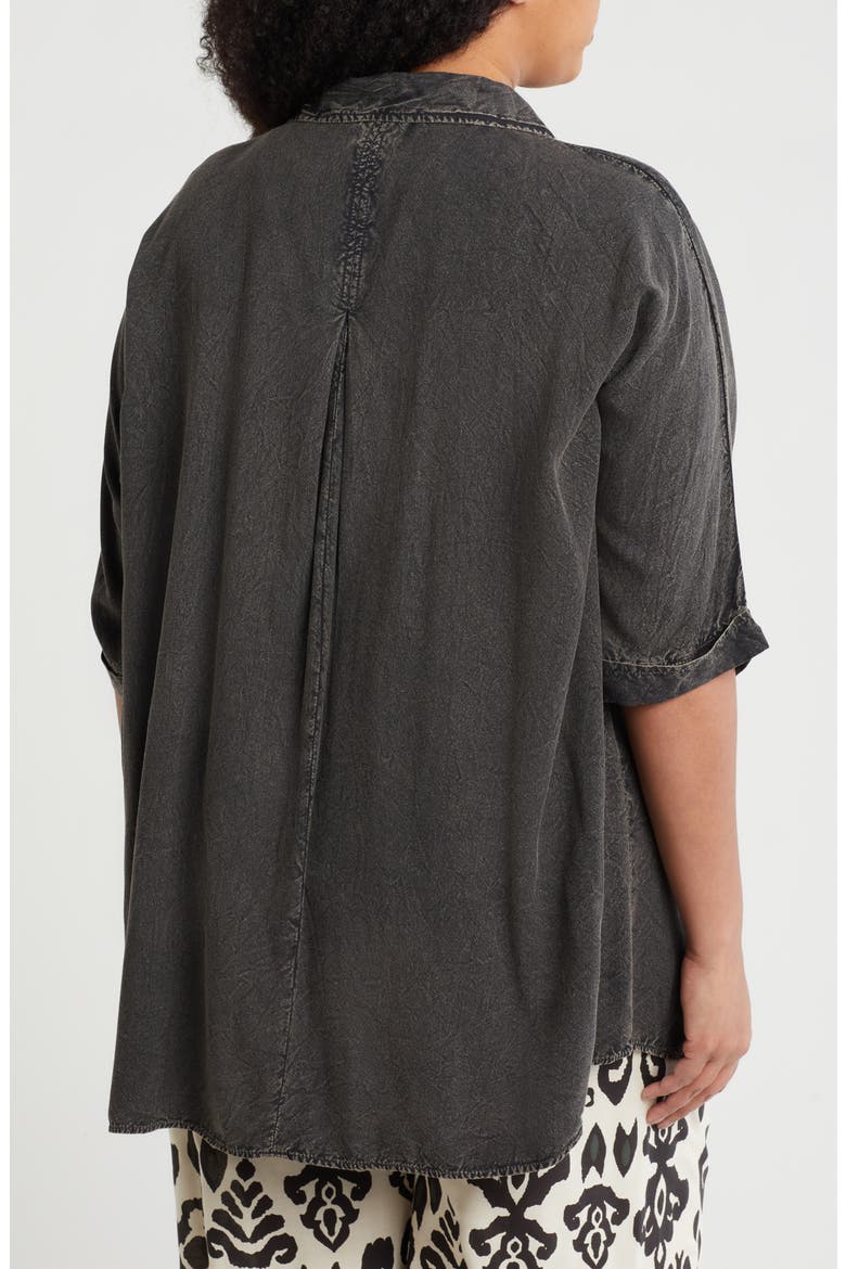 Short Sleeve Button-Up Shirt, Alternate, color, BLACK