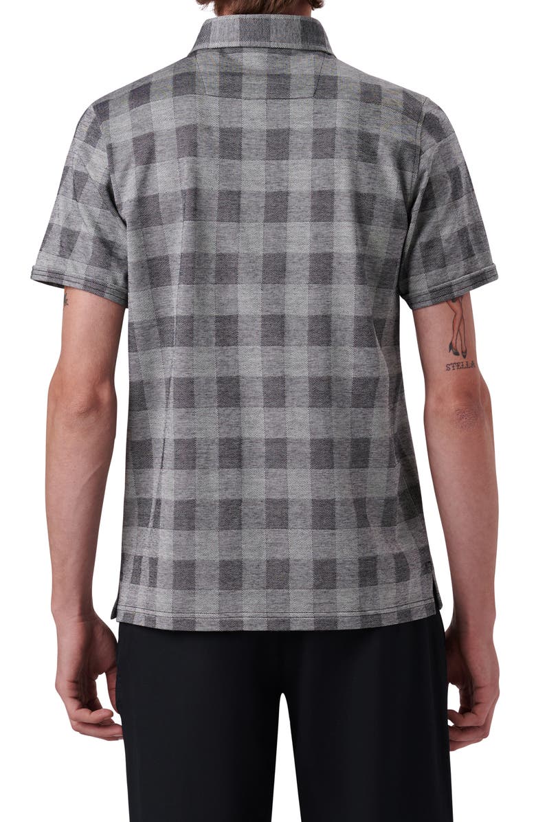 Bugatchi Plaid Short Sleeve Cotton Polo, Alternate, color, 