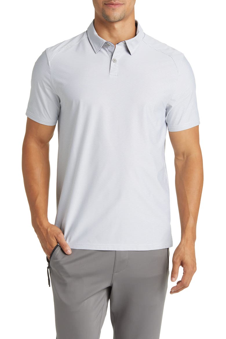 Commuter Stripe Polo, Main, color, SILVER STRIPE