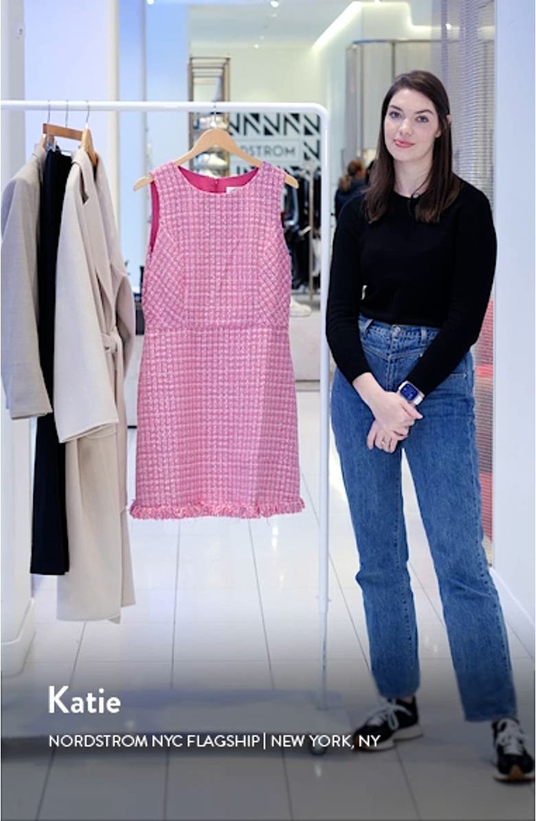 Fringe Detail Sleeveless Tweed A-Line Dress, sales video thumbnail