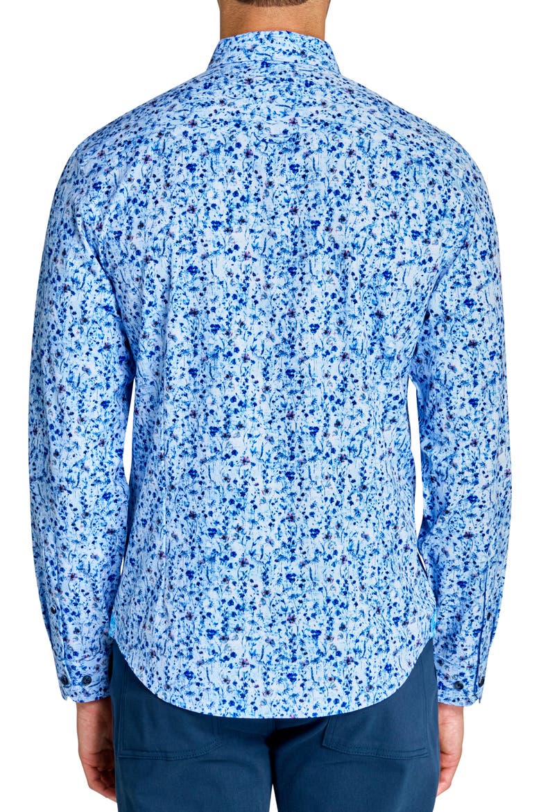 Mini Floral Long Sleeve Shirt, Alternate, color, LIGHT BLUE