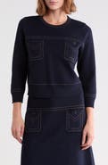 Adrianna Papell Topstitch Sweater