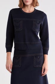 Adrianna Papell Topstitch Sweater
