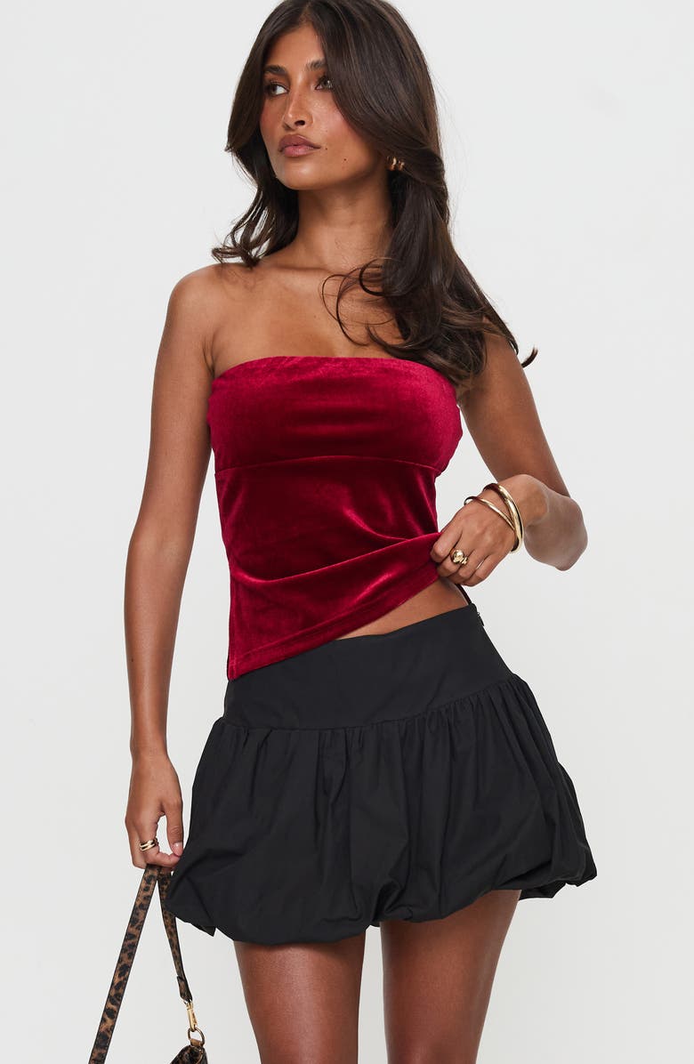 Princess Polly Marentino Bubble Hem Cotton Miniskirt, Alternate, color, 