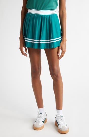 Sporty And Rich Vendome Script Pleated Skirt In Alpine