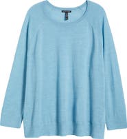 Eileen Fisher Raglan Sleeve Crewneck Merino Wool Sweater