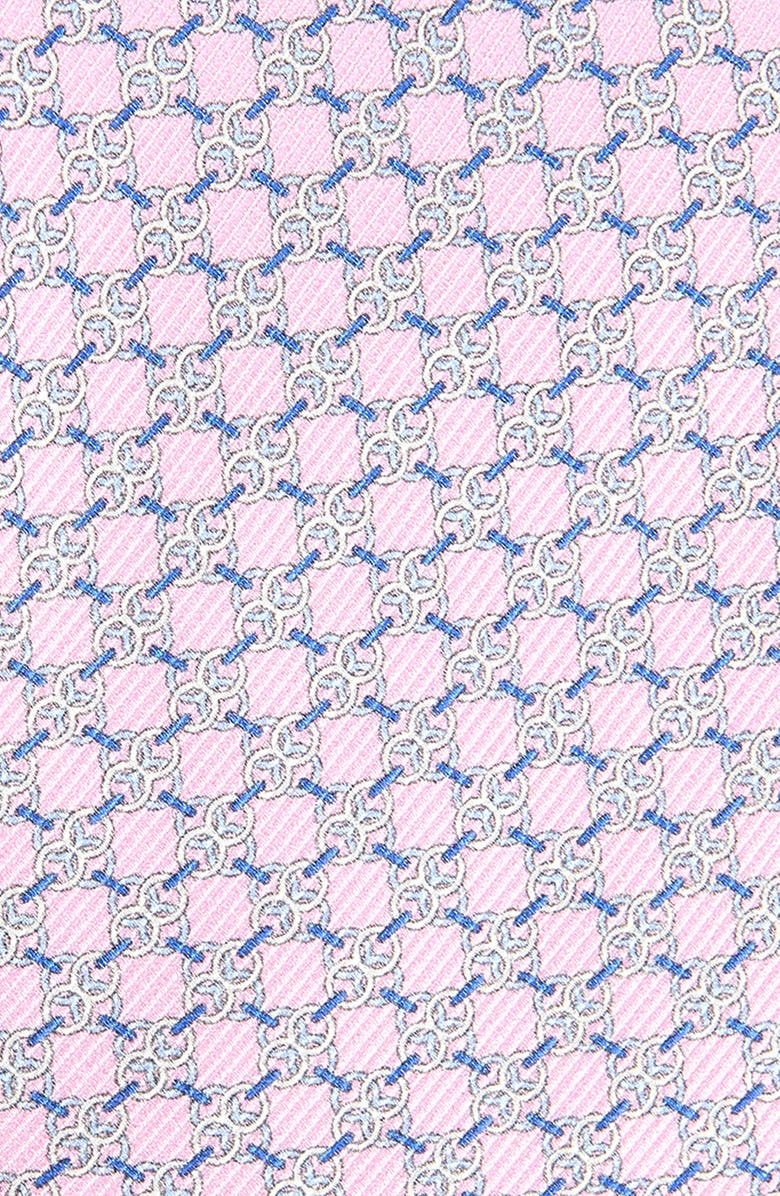 David Donahue Link Pattern Silk Twill Tie, Alternate, color, Pink