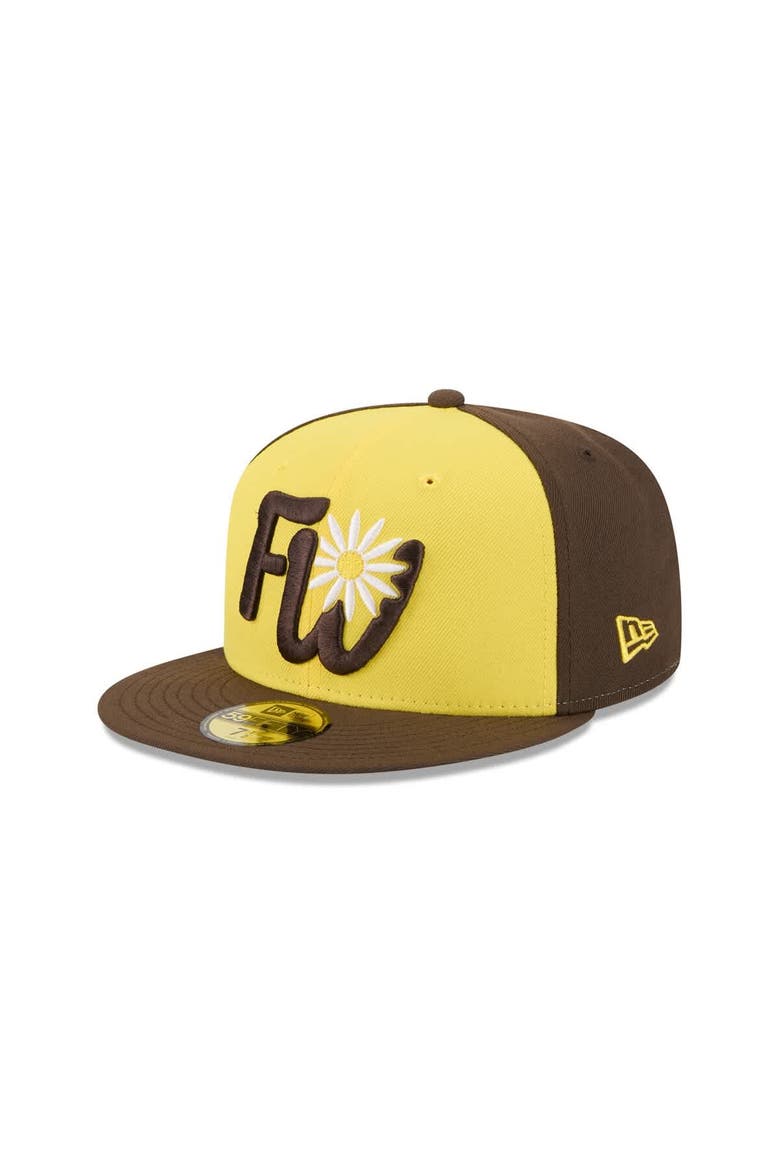 Men's New Era  Yellow Fort Wayne TinCaps Theme Nights 59FIFTY Fitted Hat, Main, color, Yellow