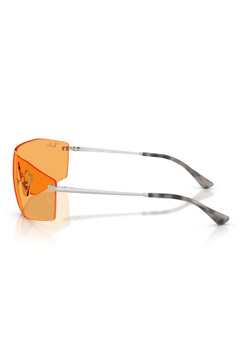 Alix Bio-Based 141mm Rimless Shield Sunglasses, Alternate, color, SILVER / YELLOW