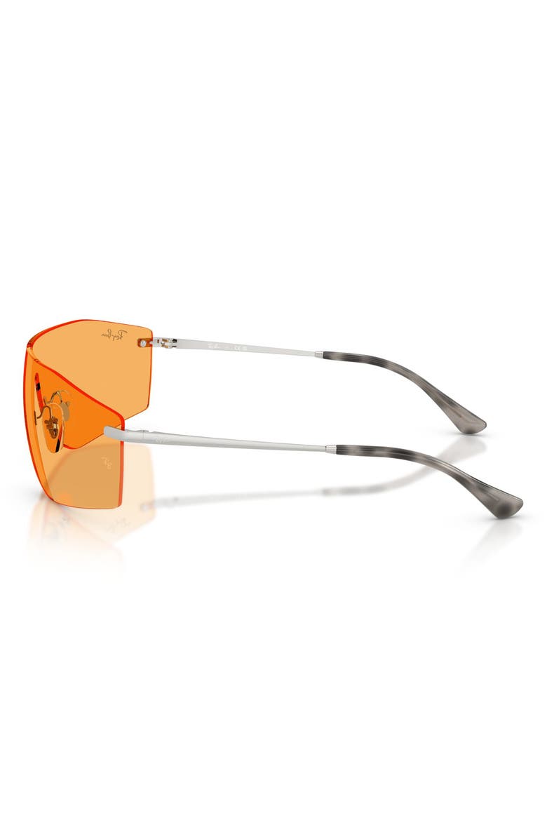 Ray-Ban Alix Bio-Based 141mm Rimless Shield Sunglasses, Alternate, color, Silver / Yellow