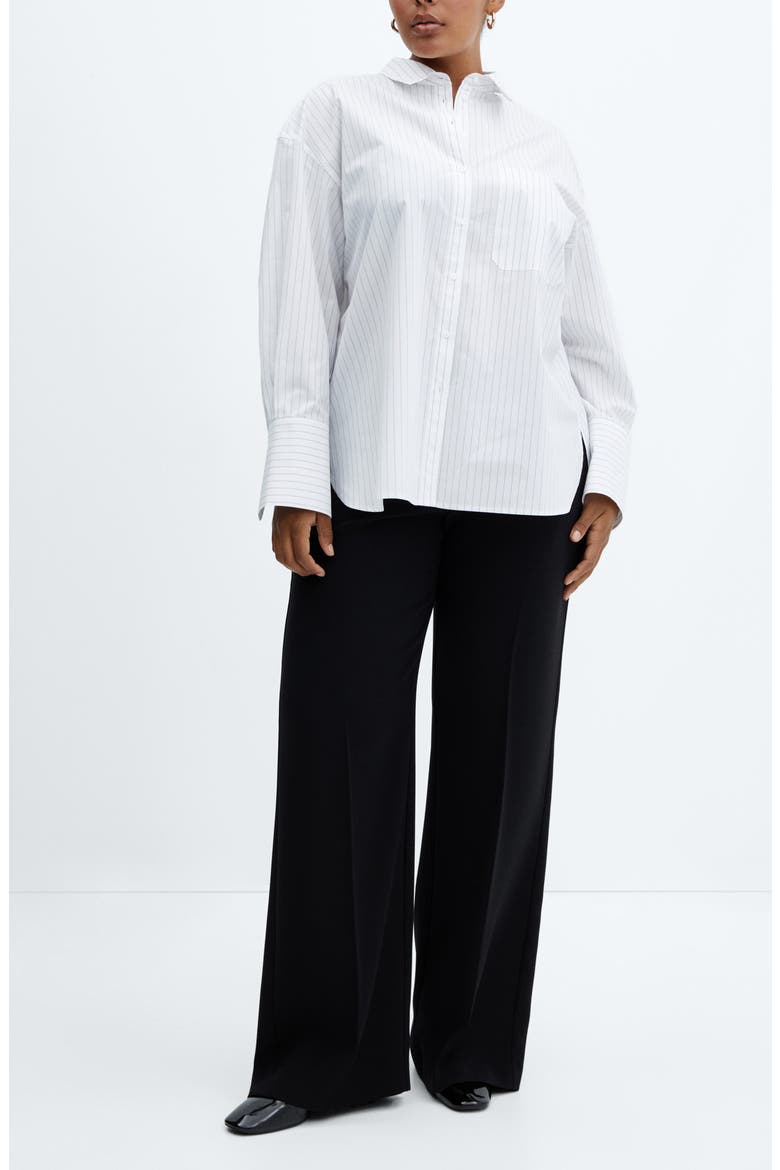 Stripe Cotton Button-Up Shirt, Alternate, color, OFF WHITE