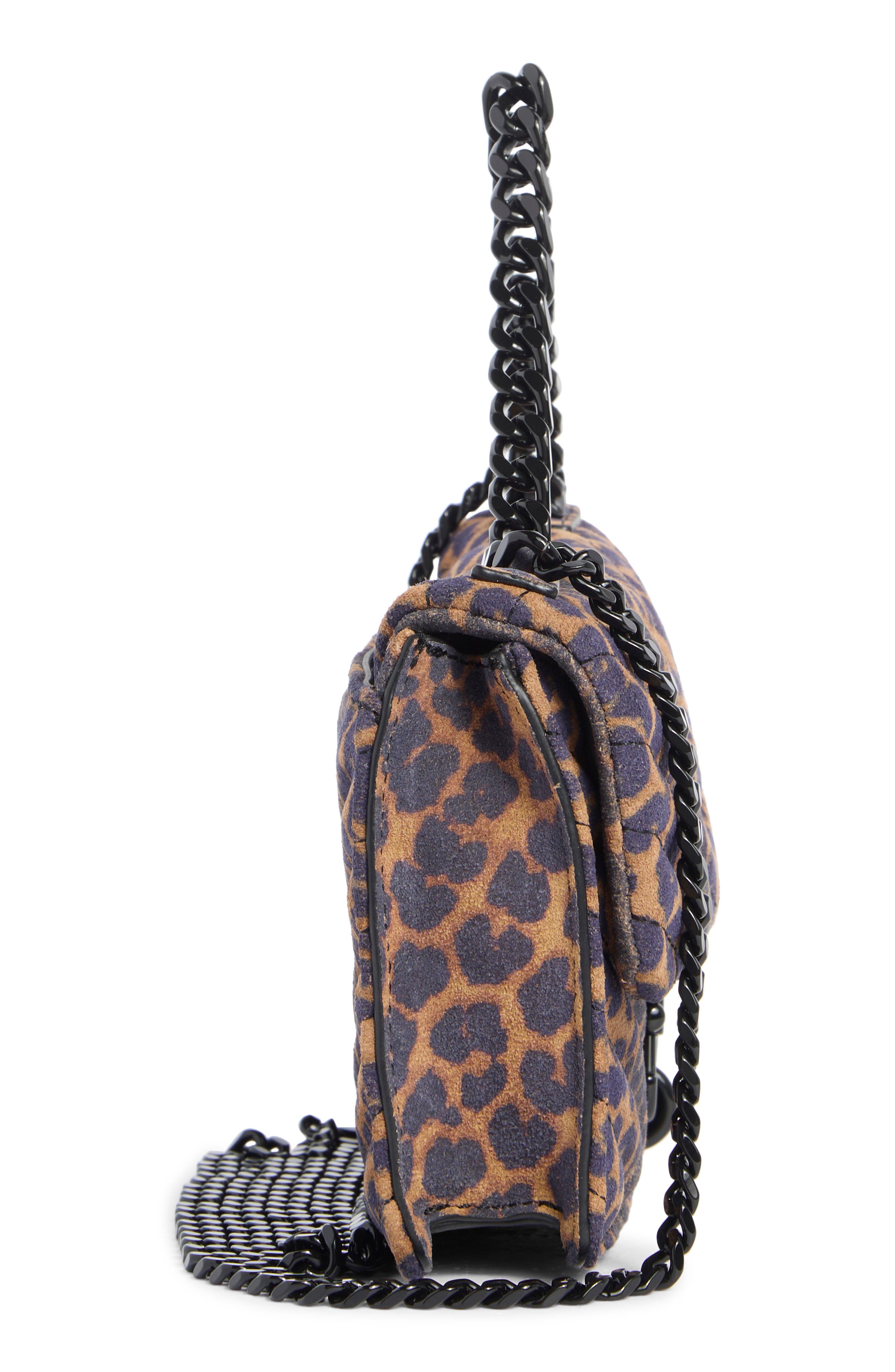 Rebecca Minkoff Edie Chevron Quilted Leather Shoulder Bag, Alternate, color, Leopard