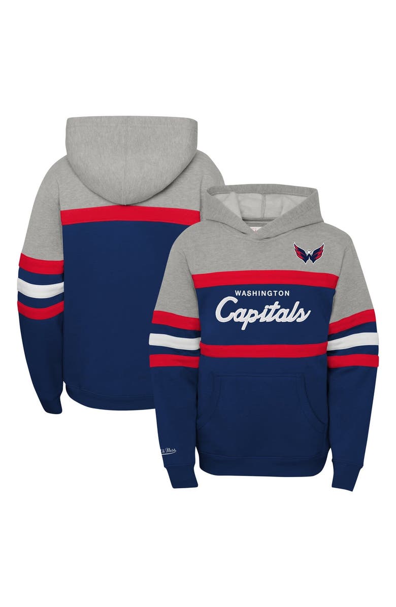 Mitchell & Ness Youth Mitchell & Ness Gray Washington Capitals Head Coach Pullover Hoodie, Main, color, Gray