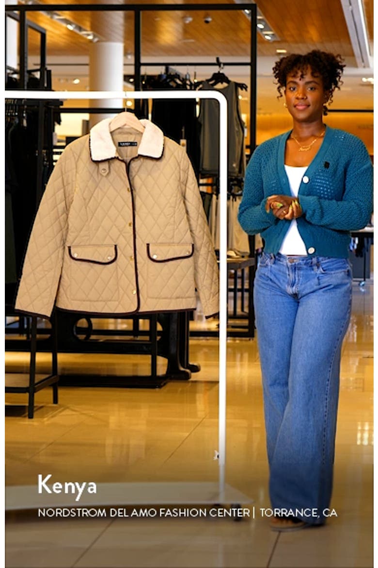 Quilted Faux Shearling Collar Jacket (Women) | Nordstrom