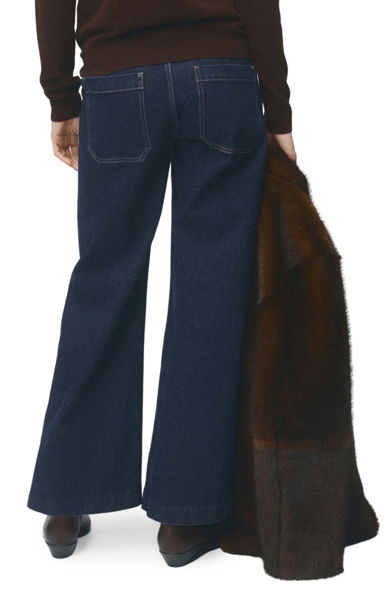 MANGO Over the Bump Wide Leg Maternity Jeans, Alternate, color, Open Blue