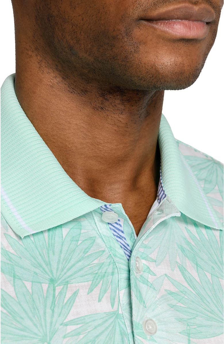 CONSTRUCT Slim Fit Leaf Polo Short Sleeve Shirt, Alternate, color, Mint