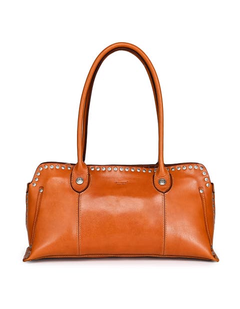 Soul Genuine Leather Studded Structured Shoulder Bag