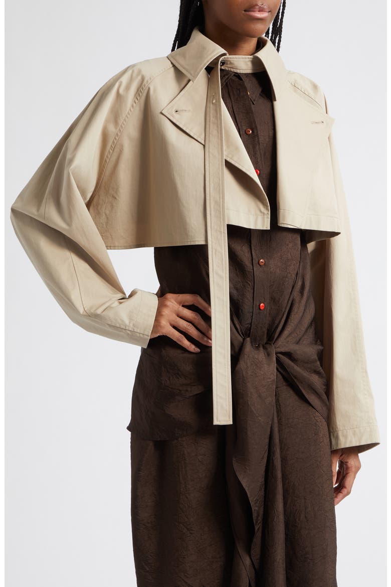 Maeve Crop Trench Coat, Alternate, color, FAWN
