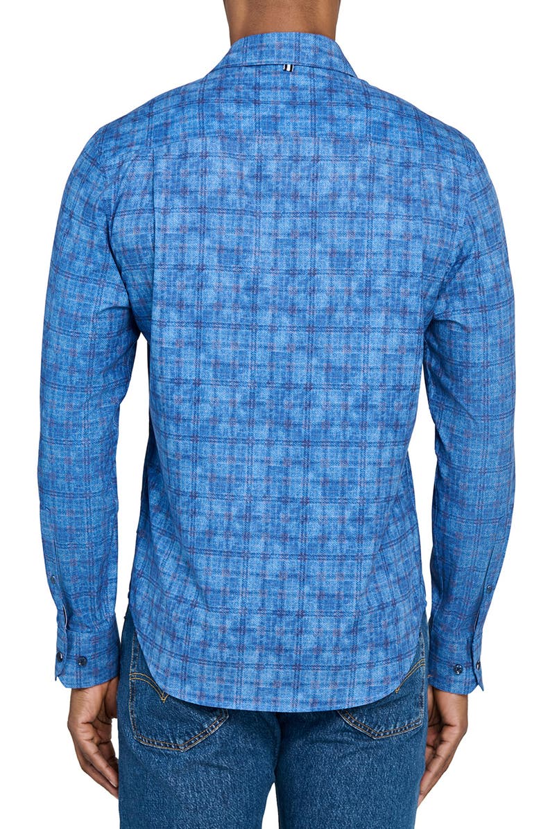 Brooklyn Brigade Flannel Print Woven Long Sleeve Basic, Alternate, color, Dk Denim