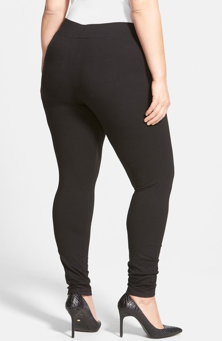 Hue Ultra Wide Waistband Leggings, Alternate, color, Black