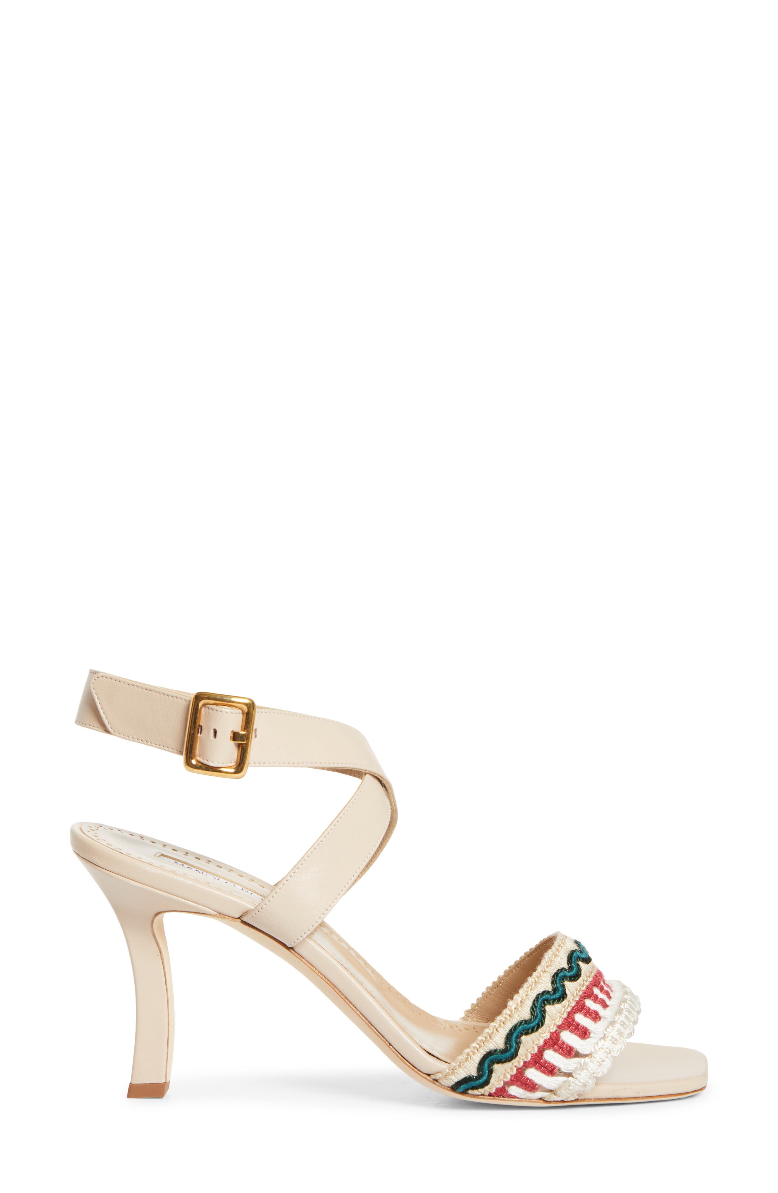 Manolo Blahnik Mabeco Ankle Strap Sandal, Alternate, color, Yemb 943E/Yemb 943F/Mnud 2601