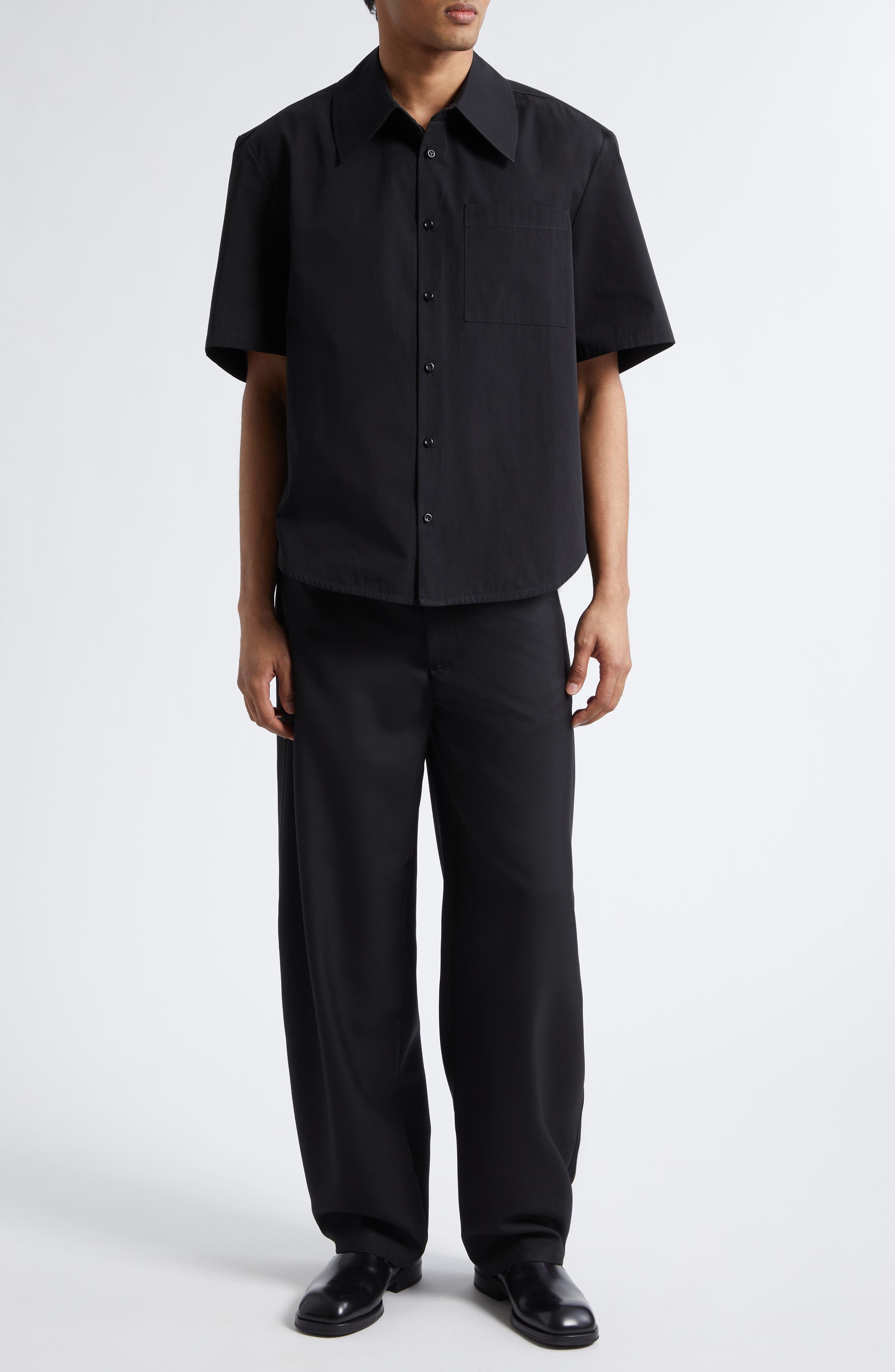 Waylon Short Sleeve Cotton Poplin Button-Up Shirt - image 2