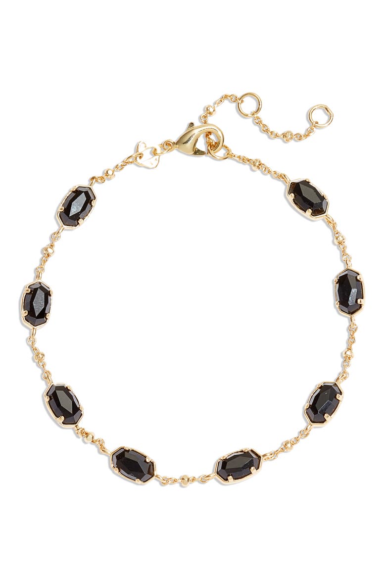Emilie Station Bracelet, Main, color, GOLD BLACK OBSIDIAN